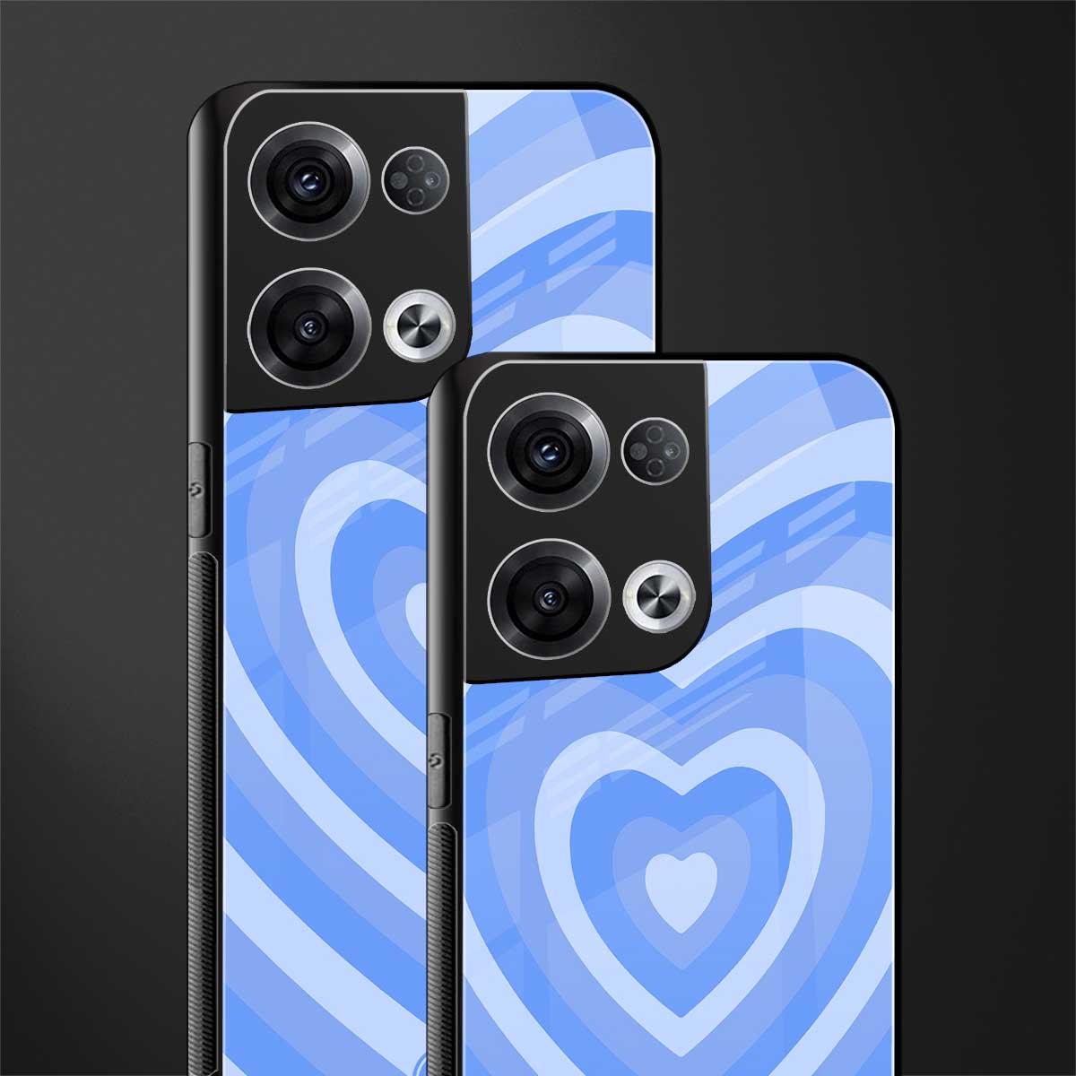y2k blue hearts aesthetic back phone cover | glass case for oppo reno 8