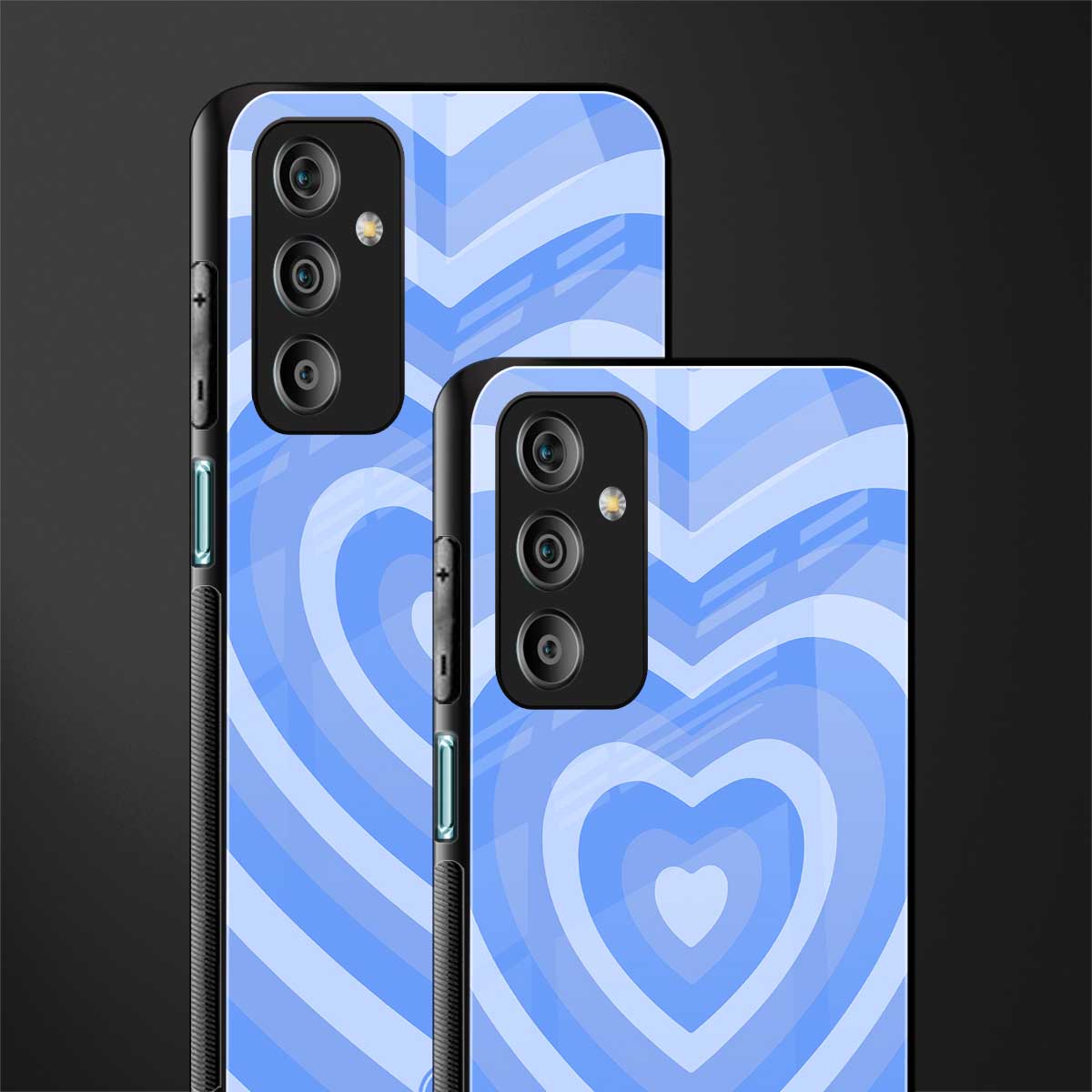 y2k blue hearts aesthetic back phone cover | glass case for samsung galaxy f23 5g