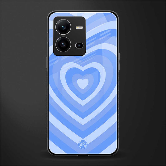 y2k blue hearts aesthetic back phone cover | glass case for vivo v25-5g