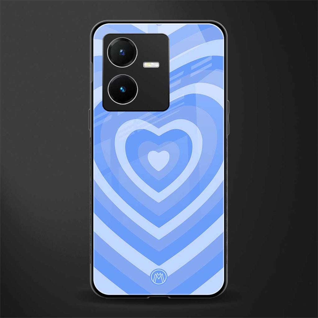y2k blue hearts aesthetic back phone cover | glass case for vivo y22