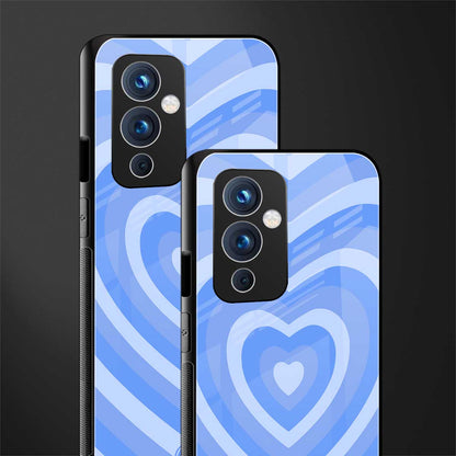 y2k blue hearts aesthetic back phone cover | glass case for oneplus 9
