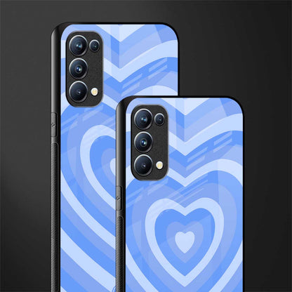 y2k blue hearts aesthetic back phone cover | glass case for oppo reno 5