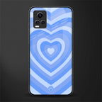 y2k blue hearts aesthetic back phone cover | glass case for vivo v21e 4g