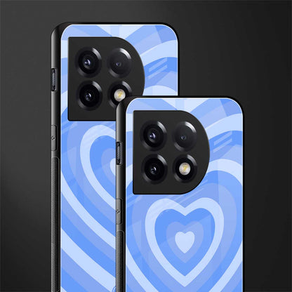 y2k blue hearts aesthetic back phone cover | glass case for oneplus 11