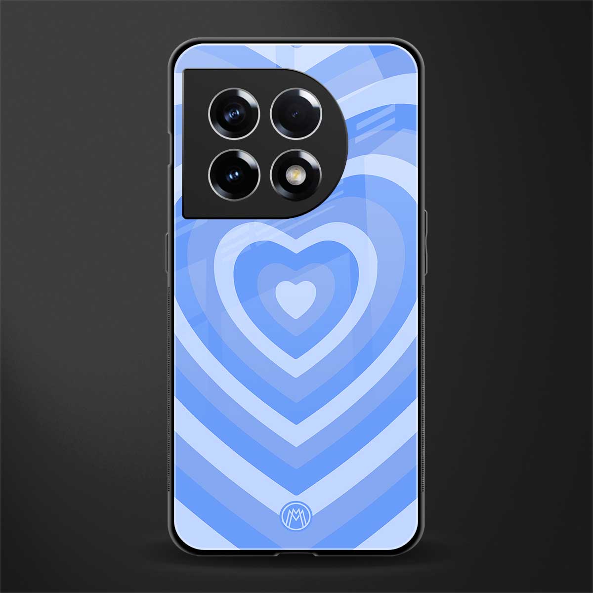 y2k blue hearts aesthetic back phone cover | glass case for oneplus 11