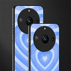 y2k blue hearts aesthetic back phone cover | glass case for realme 11 pro 5g