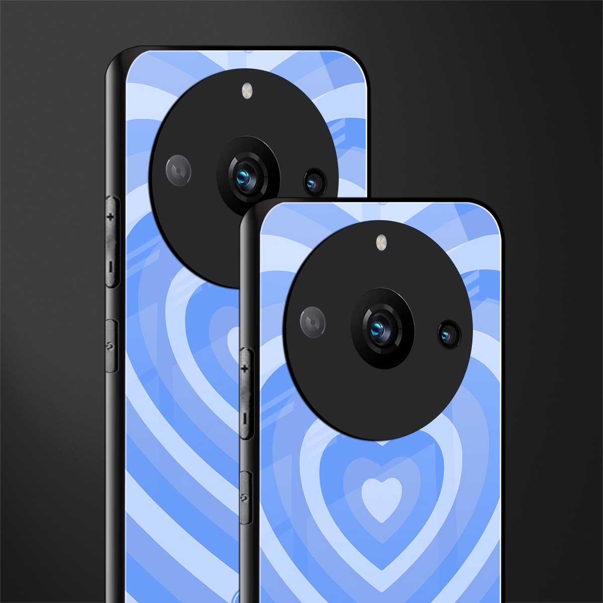 y2k blue hearts aesthetic back phone cover | glass case for realme 11 pro 5g