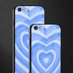 y2k blue hearts aesthetic glass case for iphone 6 plus image-2