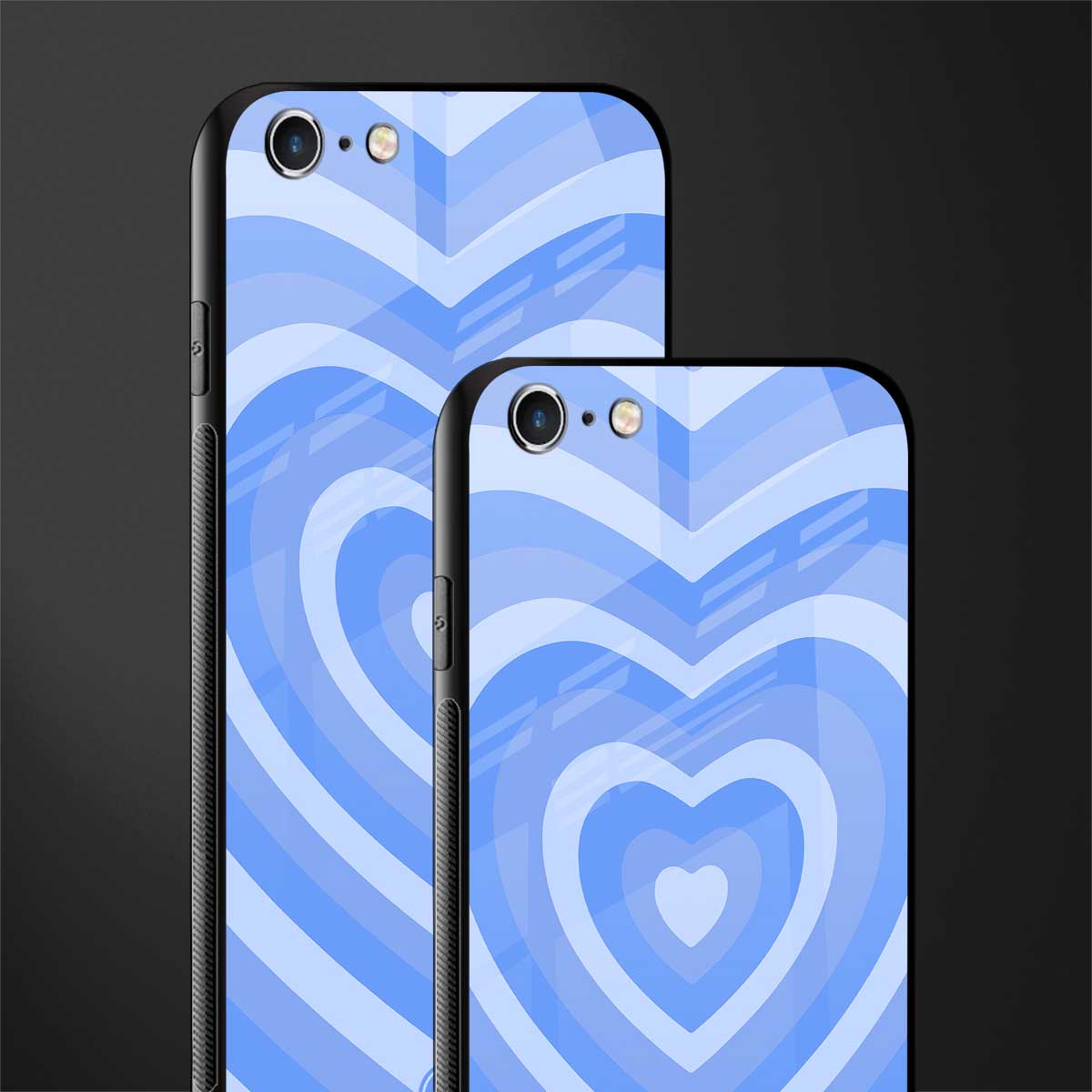 y2k blue hearts aesthetic glass case for iphone 6 plus image-2