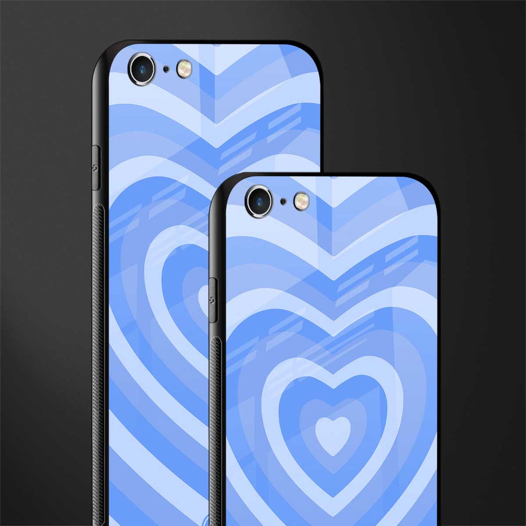 y2k blue hearts aesthetic glass case for iphone 6s image-2