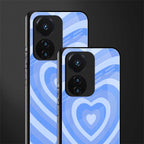 y2k blue hearts aesthetic back phone cover | glass case for vivo t1 44w 4g