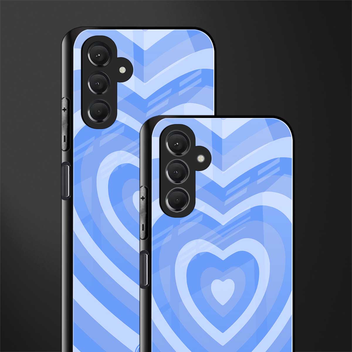 y2k blue hearts aesthetic back phone cover | glass case for samsun galaxy a24 4g