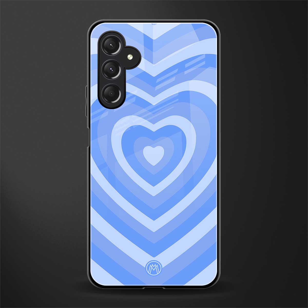 y2k blue hearts aesthetic back phone cover | glass case for samsun galaxy a24 4g