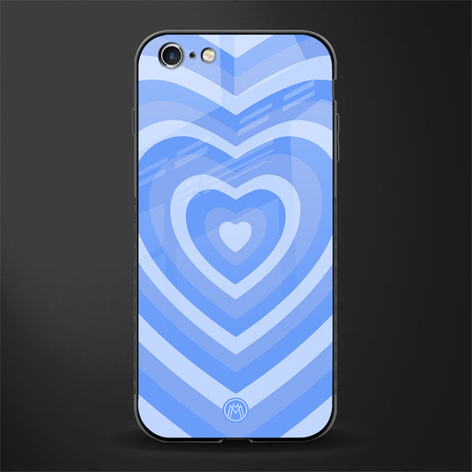 y2k blue hearts aesthetic glass case for iphone 6 image