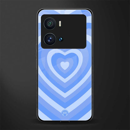 y2k blue hearts aesthetic back phone cover | glass case for iQOO 9 Pro