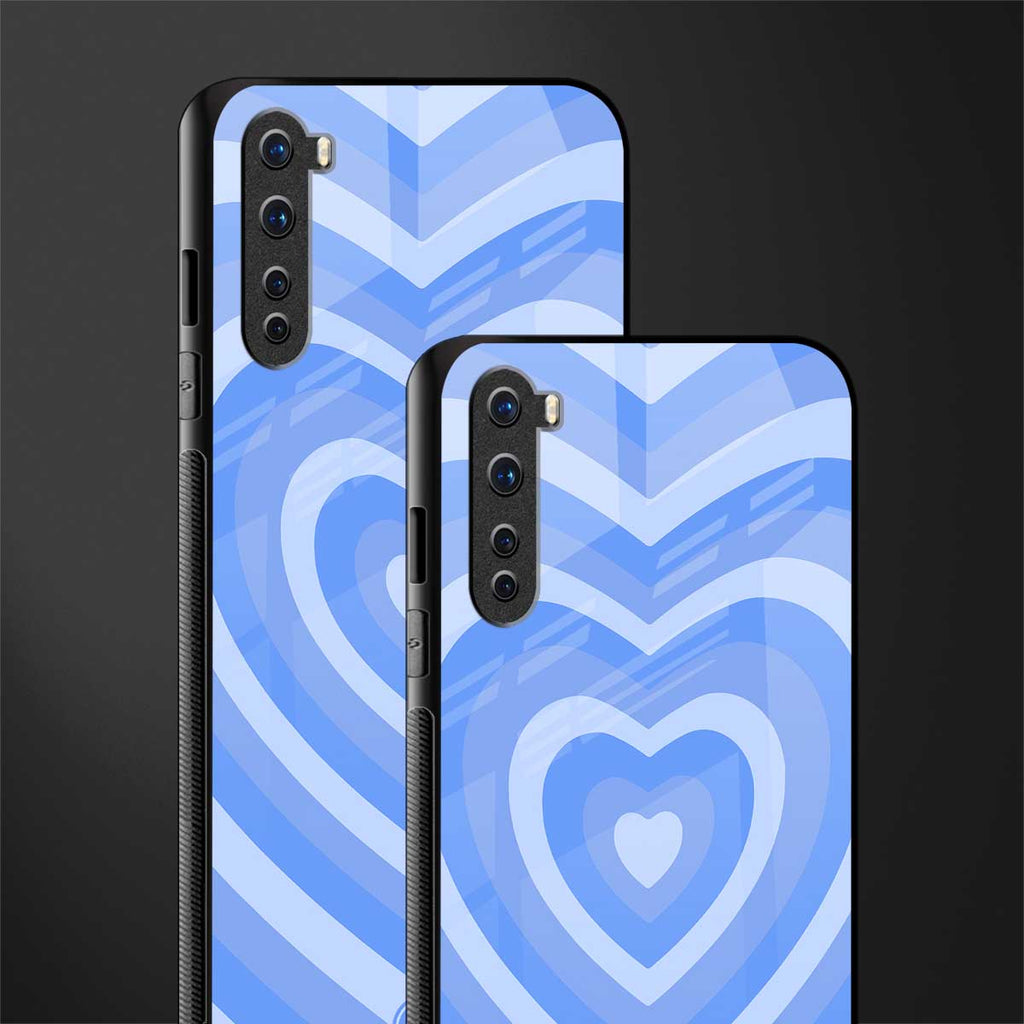 y2k blue hearts aesthetic glass case for oneplus nord ac2001 image-2
