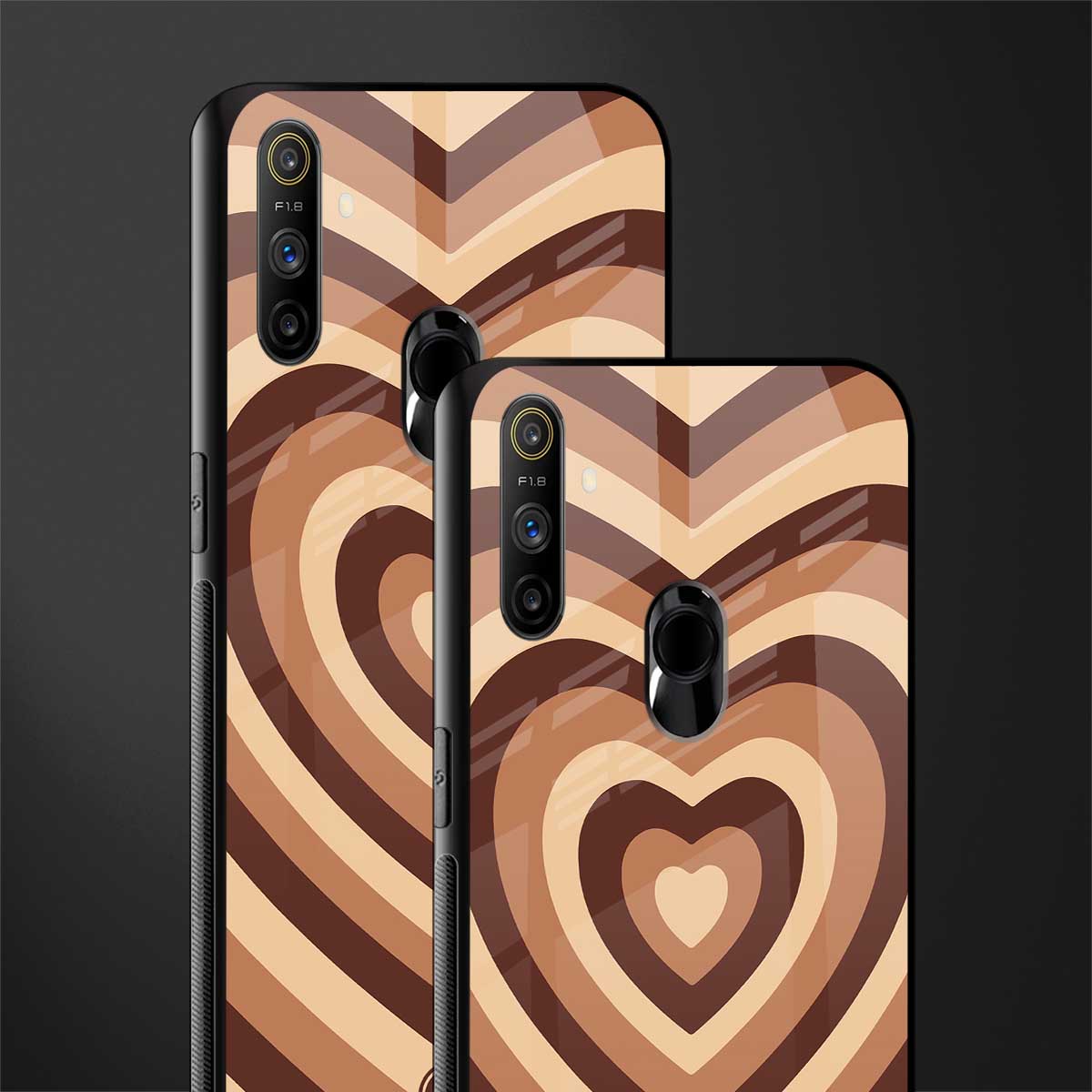 y2k brown hearts aesthetic glass case for realme narzo 10a image-2