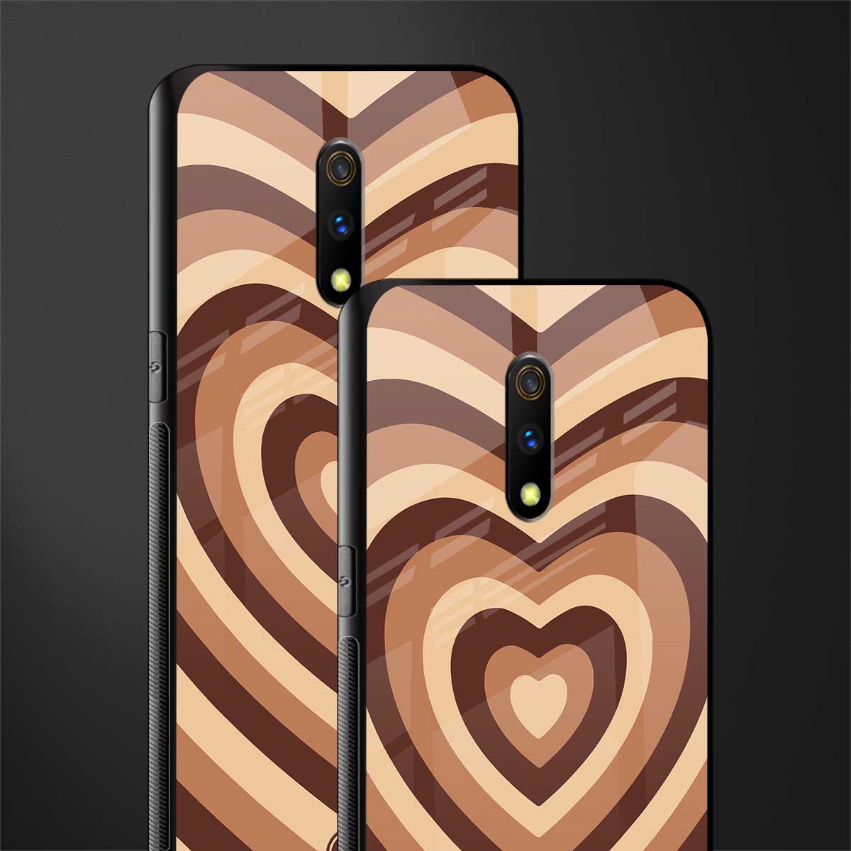 y2k brown hearts aesthetic glass case for oppo k3 image-2