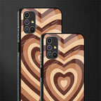 y2k brown hearts aesthetic glass case for samsung galaxy m31s image-2