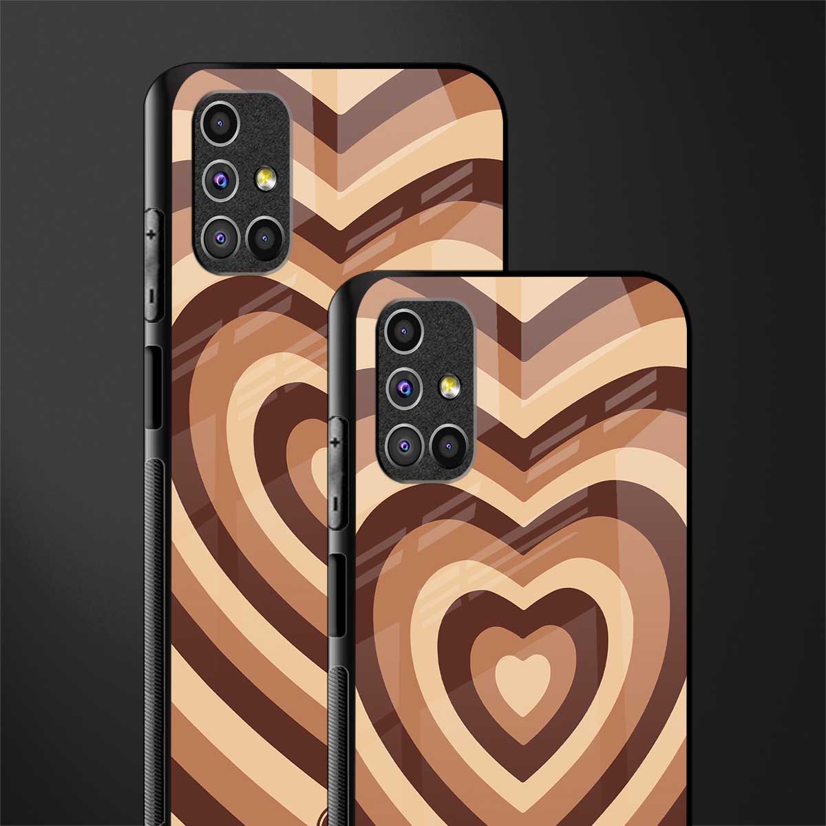 y2k brown hearts aesthetic glass case for samsung galaxy m51 image-2