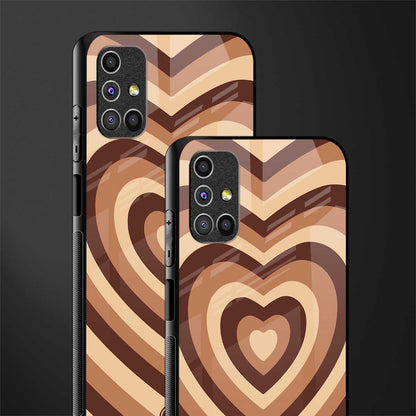 y2k brown hearts aesthetic glass case for samsung galaxy m51 image-2