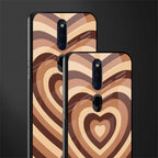 y2k brown hearts aesthetic glass case for oppo f11 pro image-2