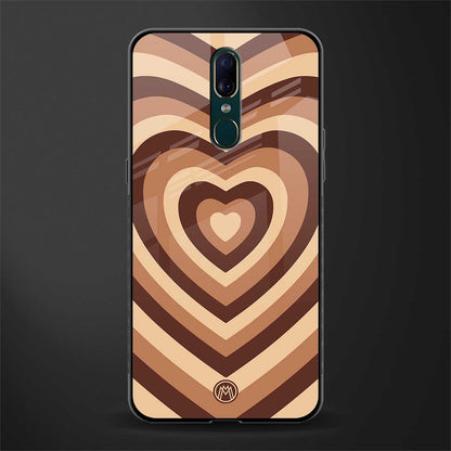 y2k brown hearts aesthetic glass case for oppo a9 image