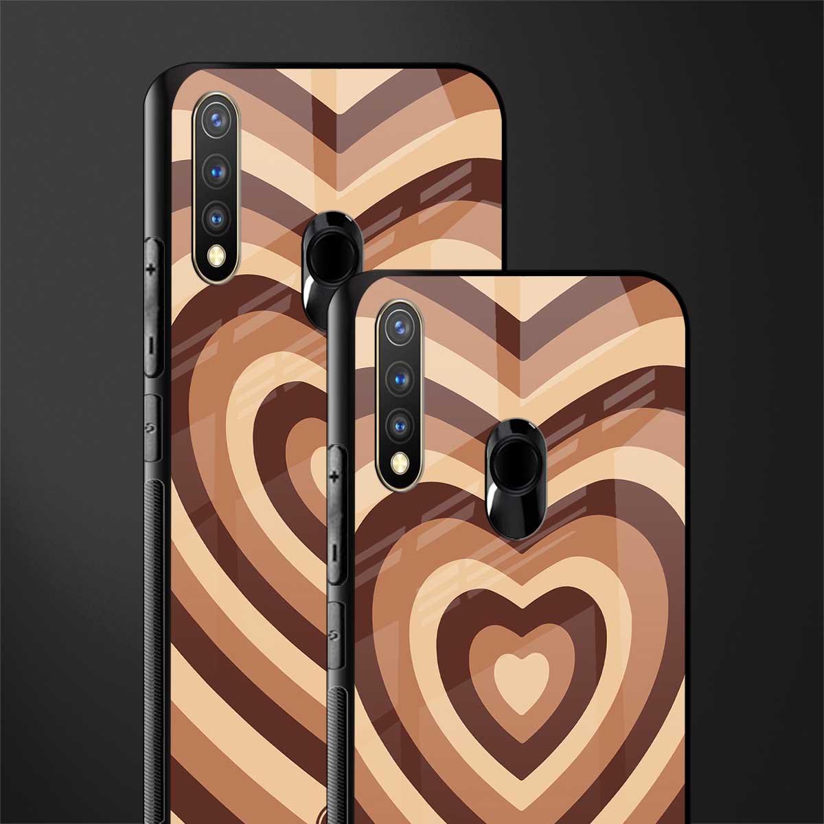 y2k brown hearts aesthetic glass case for vivo u20 image-2