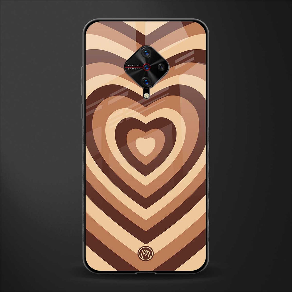 y2k brown hearts aesthetic glass case for vivo s1 pro image