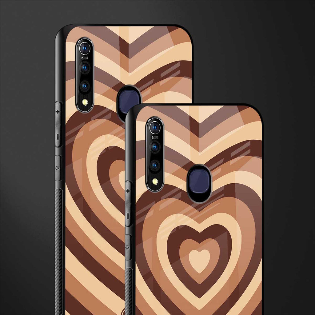 y2k brown hearts aesthetic glass case for vivo z1 pro image-2