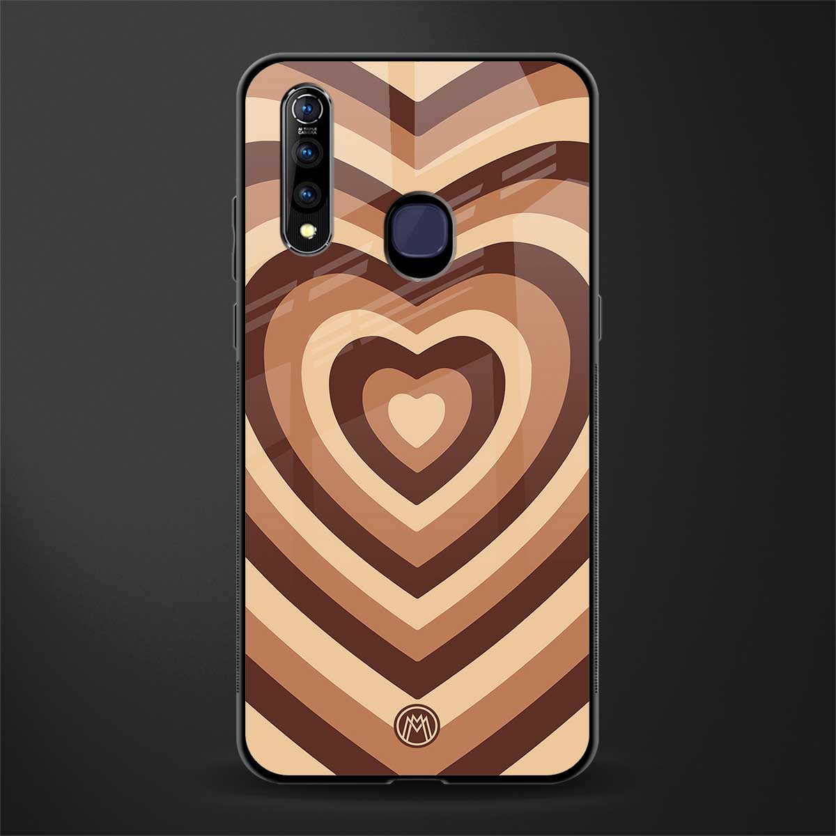 y2k brown hearts aesthetic glass case for vivo z1 pro image
