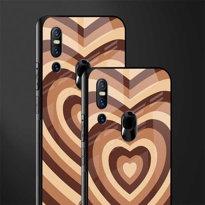 y2k brown hearts aesthetic glass case for vivo v15 image-2