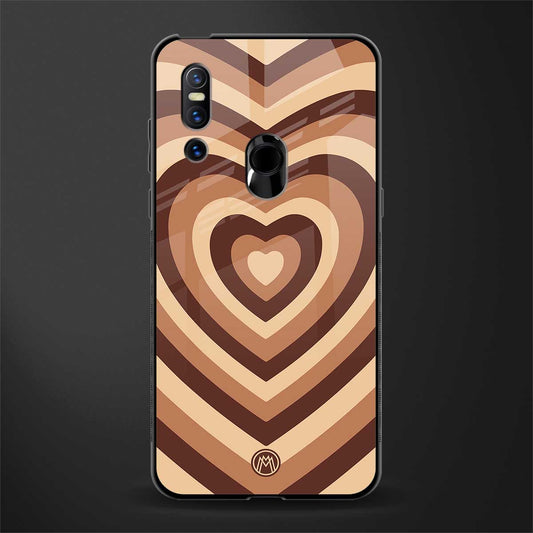 y2k brown hearts aesthetic glass case for vivo v15 image