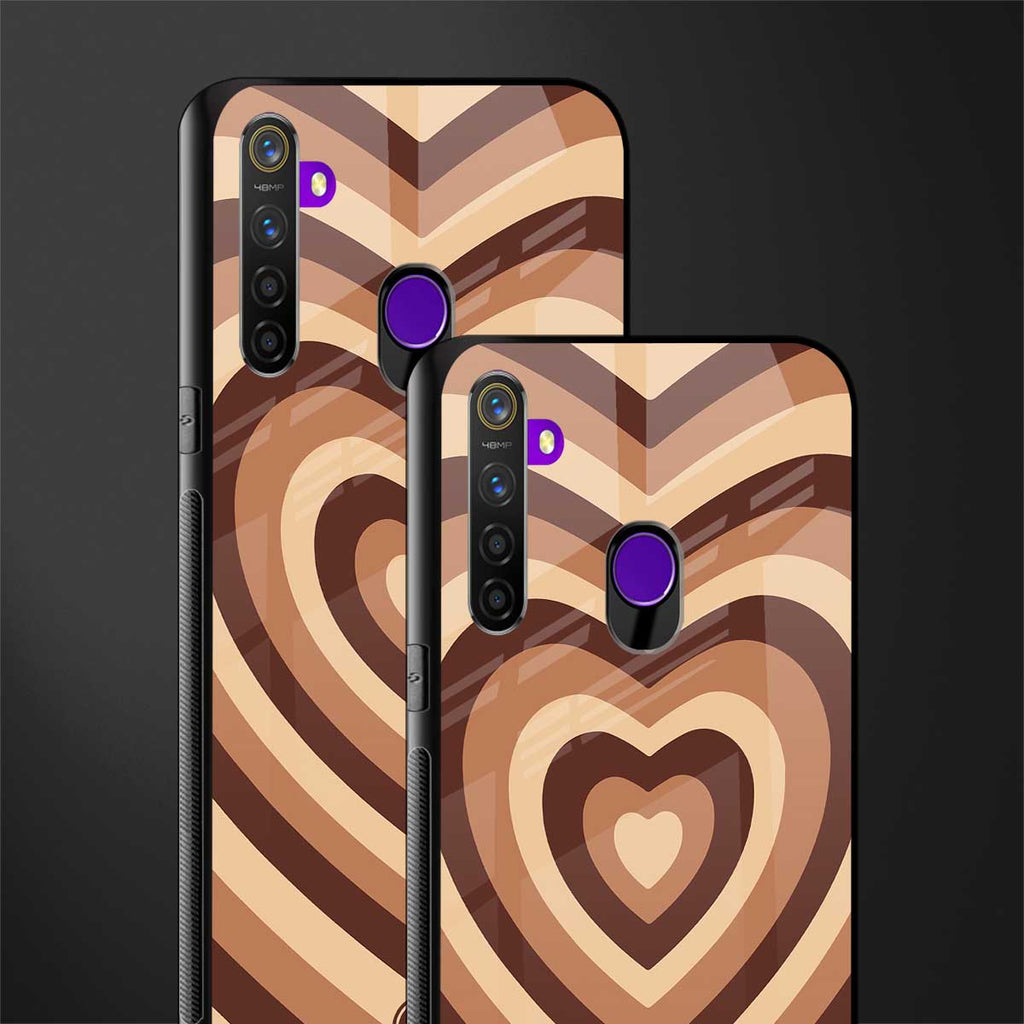 y2k brown hearts aesthetic glass case for realme 5 image-2