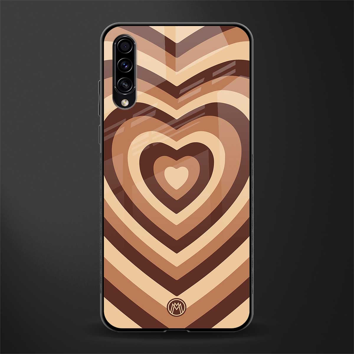 y2k brown hearts aesthetic glass case for samsung galaxy a50s image