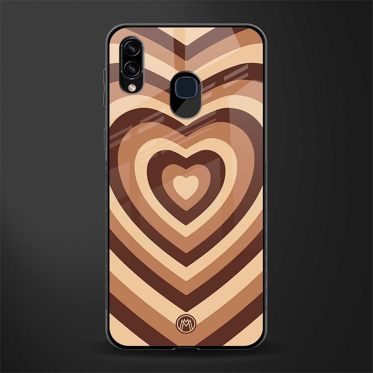 y2k brown hearts aesthetic glass case for samsung galaxy m10s image