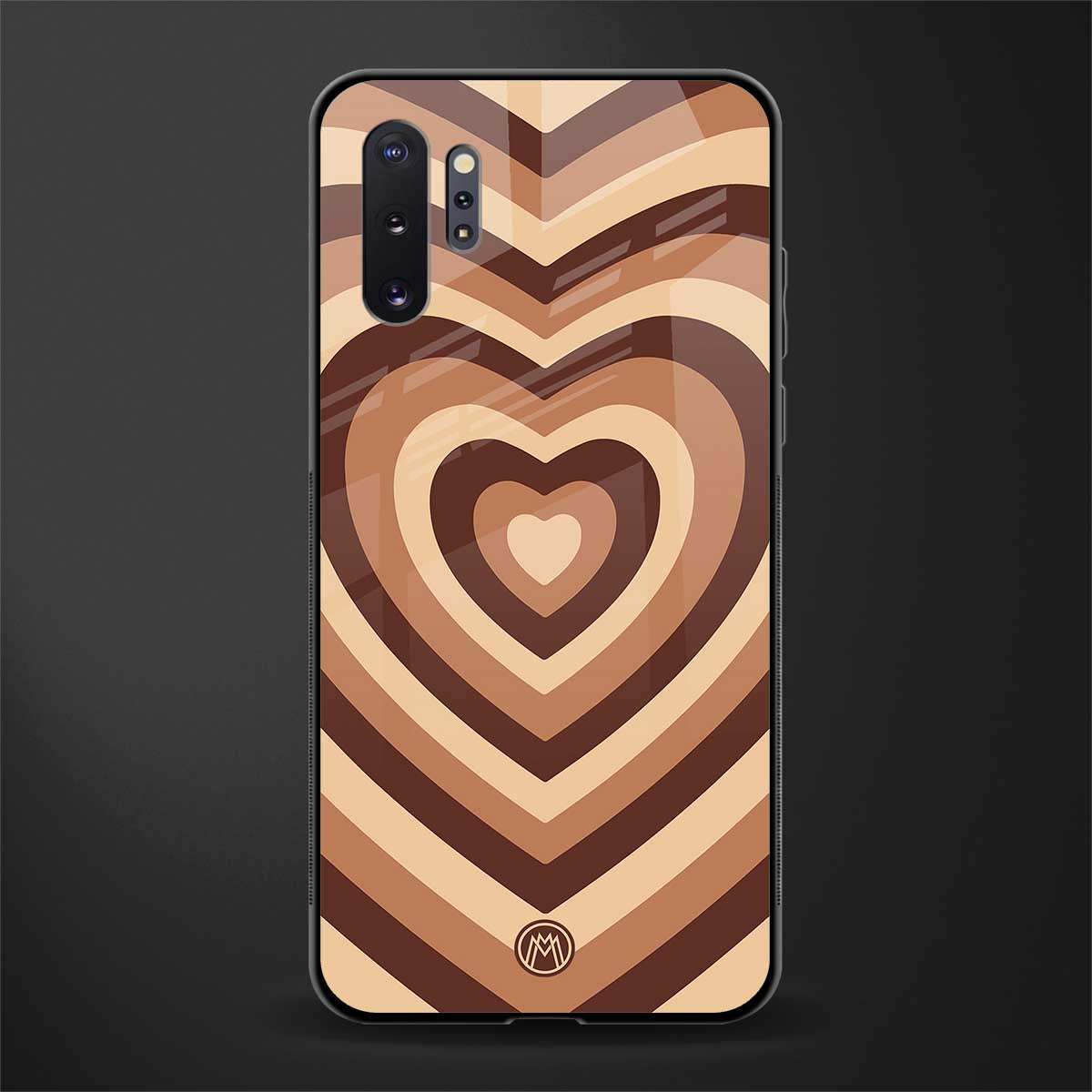 y2k brown hearts aesthetic glass case for samsung galaxy note 10 plus image