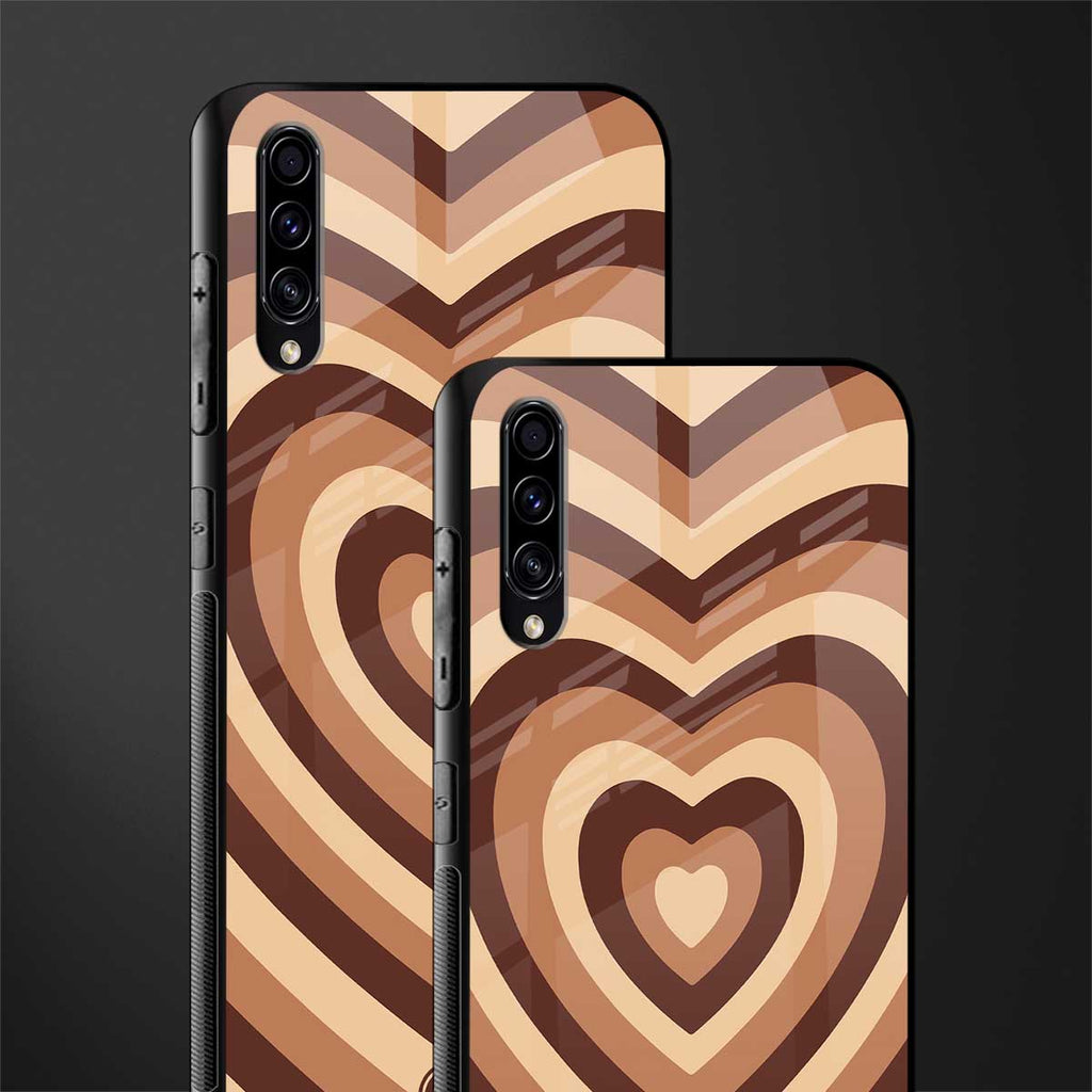 y2k brown hearts aesthetic glass case for samsung galaxy a70 image-2