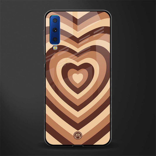y2k brown hearts aesthetic glass case for samsung galaxy a7 2018 image