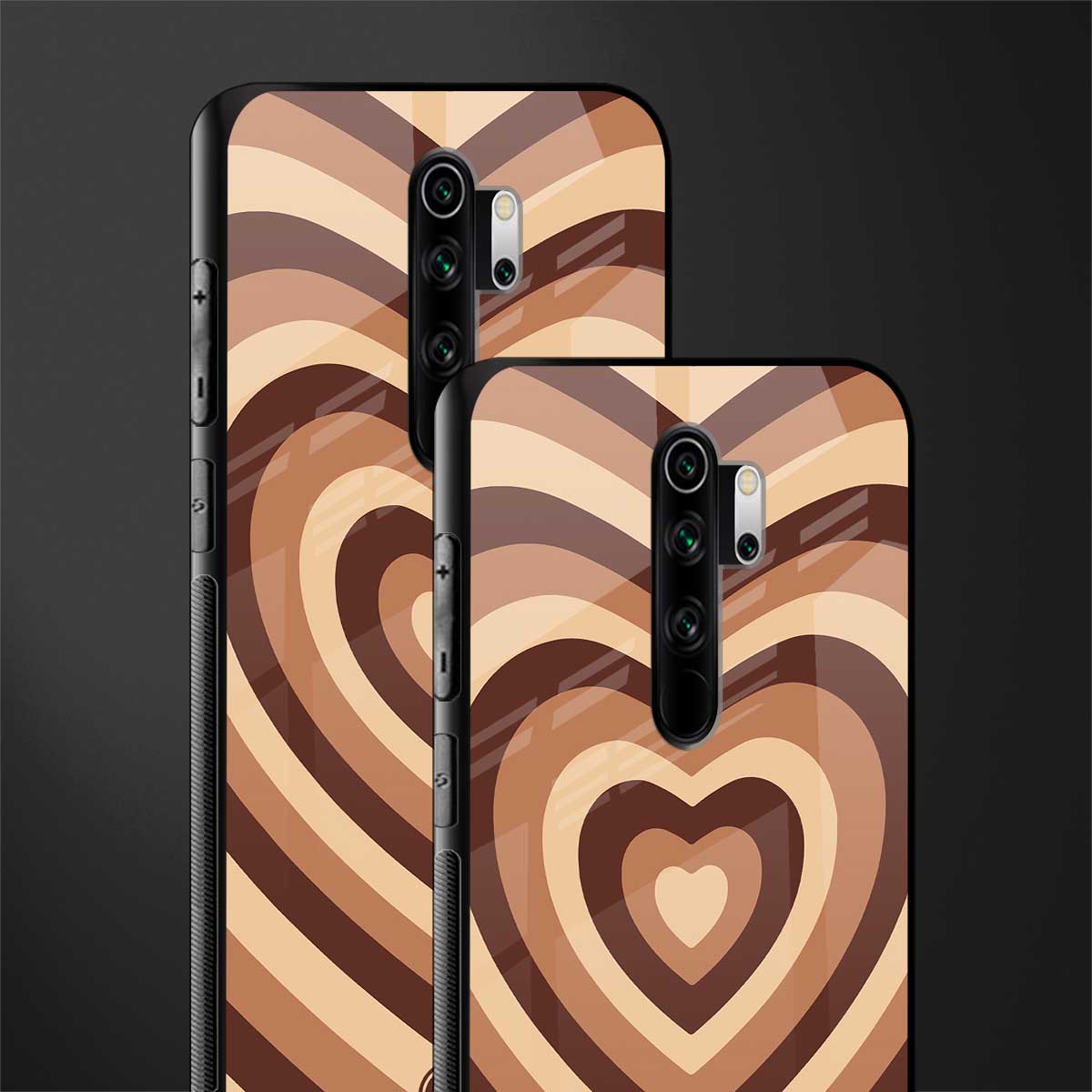 y2k brown hearts aesthetic glass case for redmi note 8 pro image-2