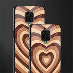 y2k brown hearts aesthetic glass case for redmi note 9 pro image-2
