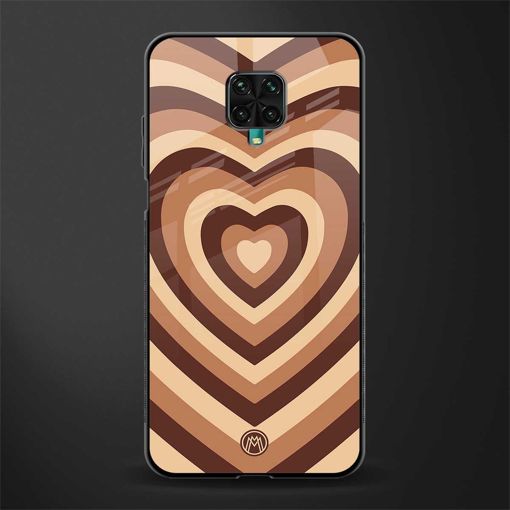 y2k brown hearts aesthetic glass case for redmi note 9 pro image