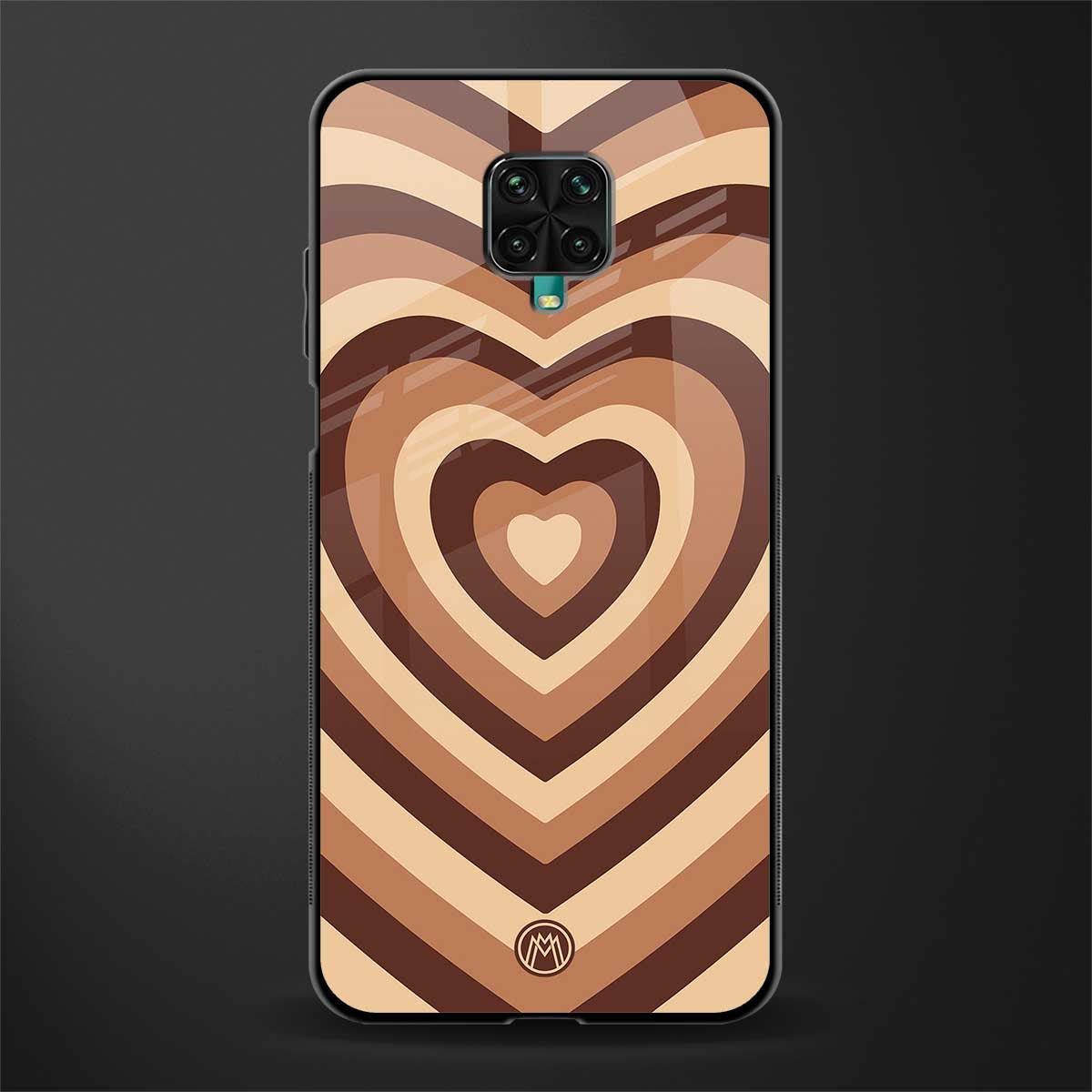 y2k brown hearts aesthetic glass case for redmi note 9 pro image