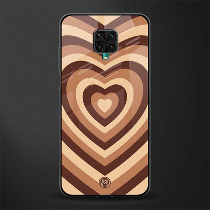 y2k brown hearts aesthetic glass case for redmi note 9 pro image