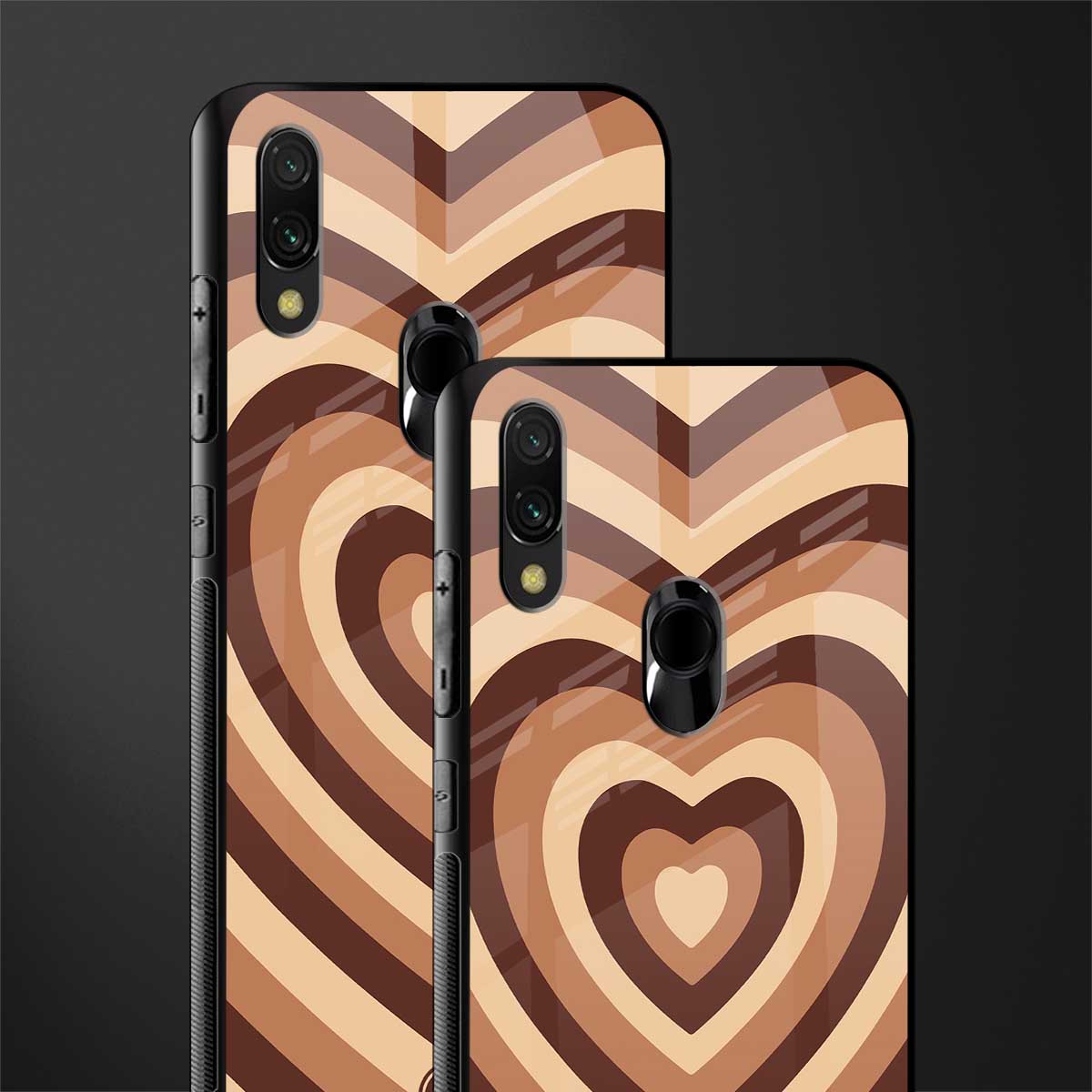 y2k brown hearts aesthetic glass case for redmi note 7s image-2