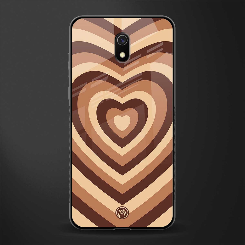 y2k brown hearts aesthetic glass case for redmi 8a image