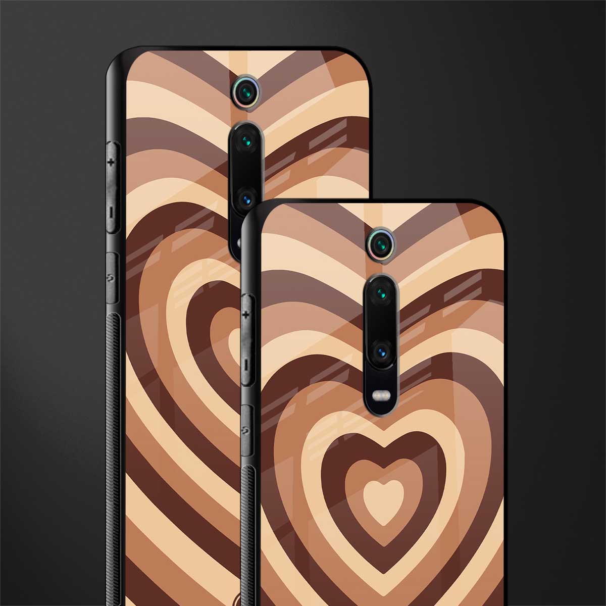 y2k brown hearts aesthetic glass case for redmi k20 pro image-2