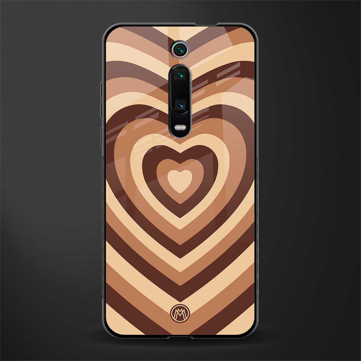 y2k brown hearts aesthetic glass case for redmi k20 image