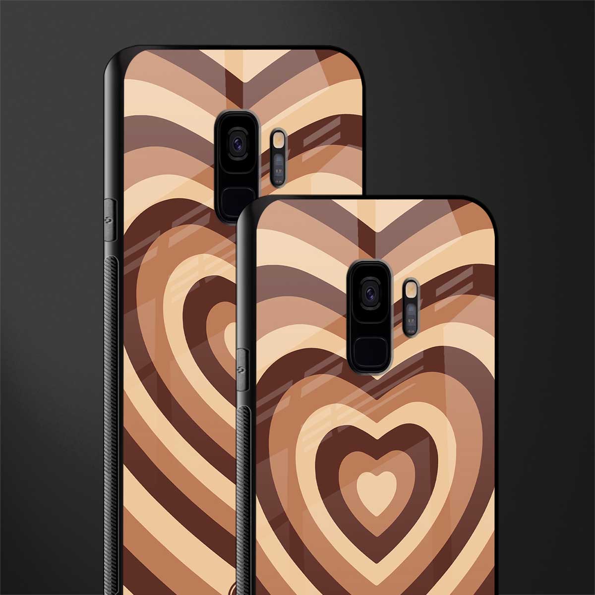 y2k brown hearts aesthetic glass case for samsung galaxy s9 image-2