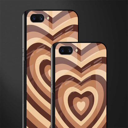 y2k brown hearts aesthetic glass case for oppo a3s image-2